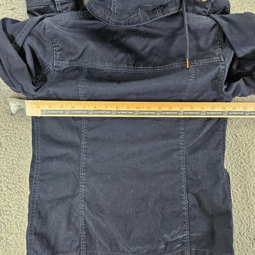 J Crew Women's Jacket Navy Blue Military Field Cargo Jacket‎ Small S Full Zip Up